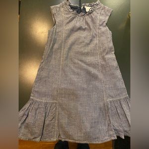 crewcuts shift dress blue and white striped canvas fabric zip in the back